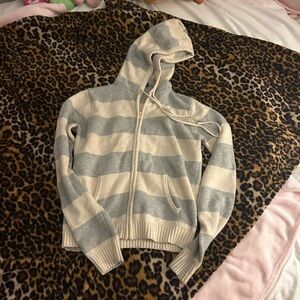 Striped brandy melville sweater zipup
